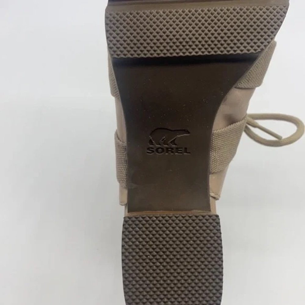 SOREL | Addington Pebble Silver Sage Leather Sandal Block Heel Size 8.5 - Picture 7 of 8